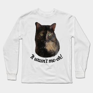 Tortoiseshell Cat Looking Guilty Long Sleeve T-Shirt